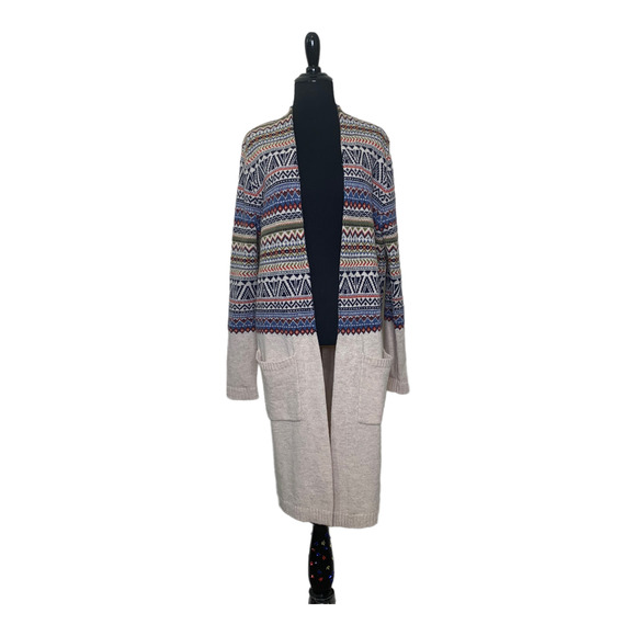 Mirasol long sleeves lambswool long open cardigan size Large - Picture 8 of 10